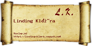 Linding Klára névjegykártya